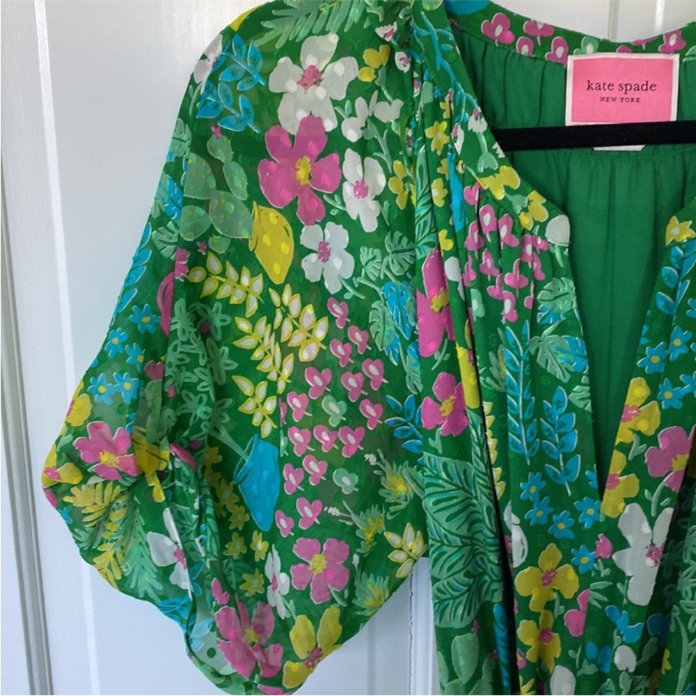 Kate Spade Vibrant Green Floral Maxi Dress - Picture 4 of 8